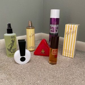 Lot of 7 new nostalgic 70s and 80s fragrances and beauty products